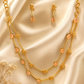 Alluring Pink and White Color stunning Gold Plated necklace set