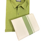 Gorgeous Green Color Cotton Dhoti Set With Fancy Border For Mens