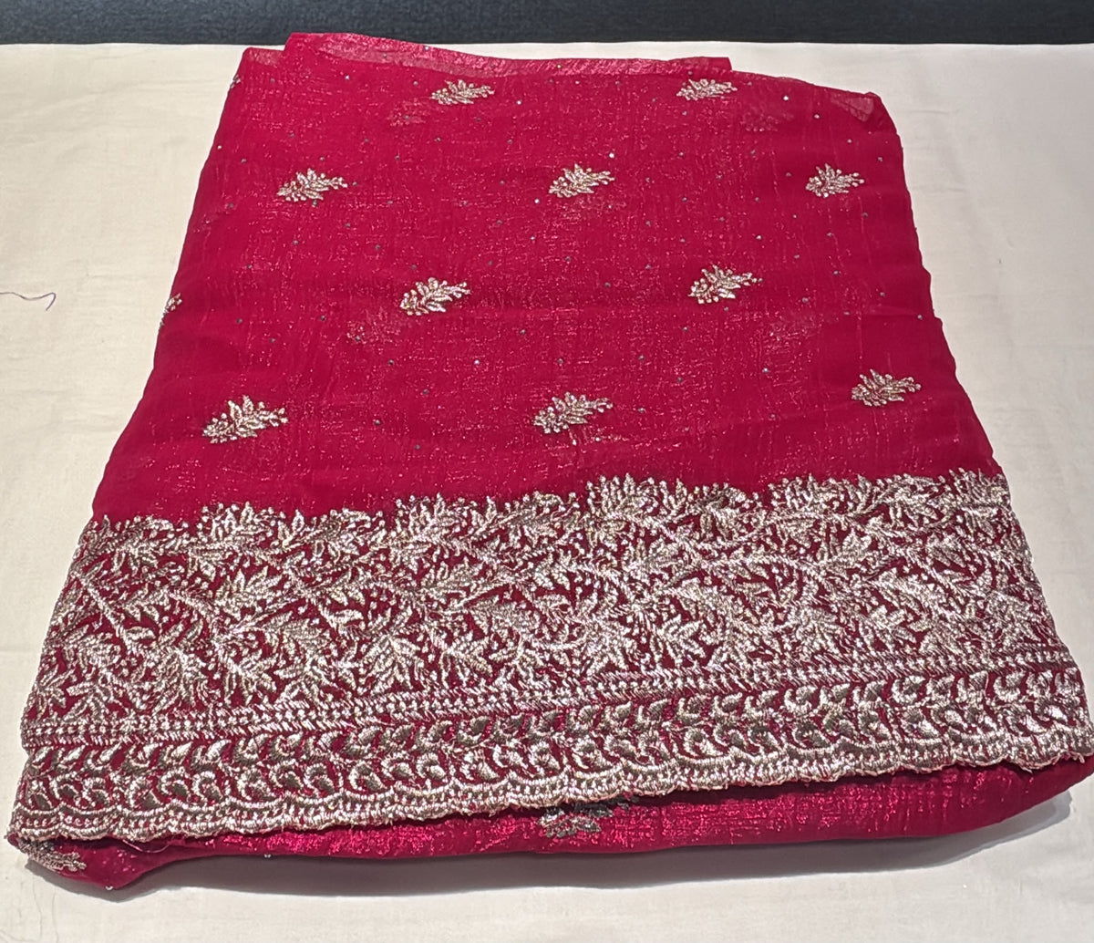 Charming Pink Color Space Silk Saree With Embroidery Work Saree For Women