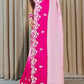 Attractive Pink Colored Faux Georgette Crush Pattern Saree Near Me