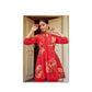 Gorgeous Red Color Tusser Silk Floral Designer Kurti With Pant For Women In Yuma