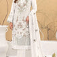 Wonderful White Color Faux Georgette With Embroidery Work Salwar Suits For Women