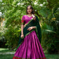 Attractive Pink Color Poly Cotton Zari Border Lehenga Choli With Dupatta