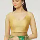 Gold Mulberry Plunge V Neck Metallic Sleeveless Solid Blouse For Women Near Me