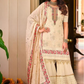 Lovely Cream Color Embroidery Work & Heavy Lace With Faux Georgette Sharara Suits