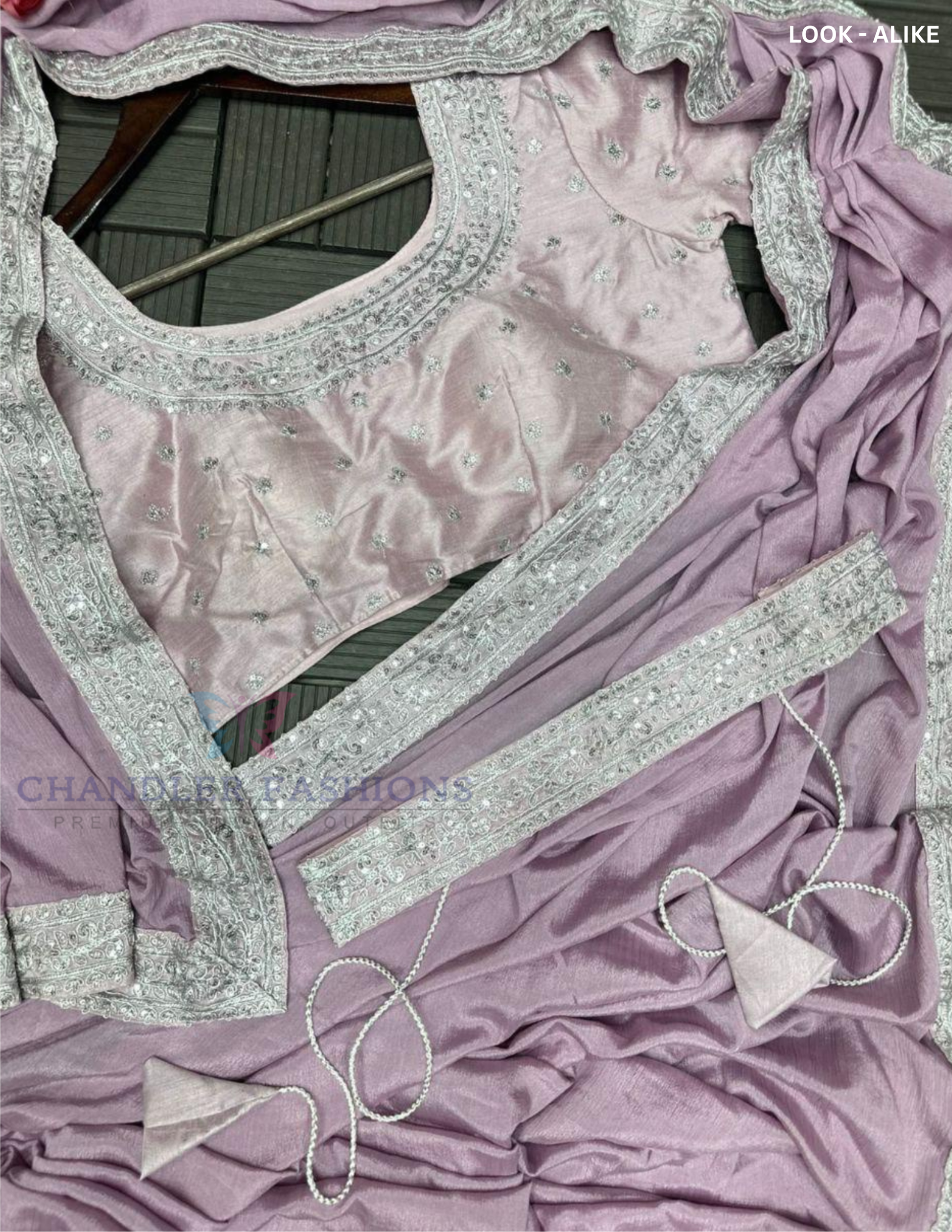 Ready To Wear Chinon Embroidery Saree In Chandler