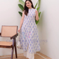 Amazing Pink And Blue Color Cotton With Digital Printed Work Palazzo Suits For Women