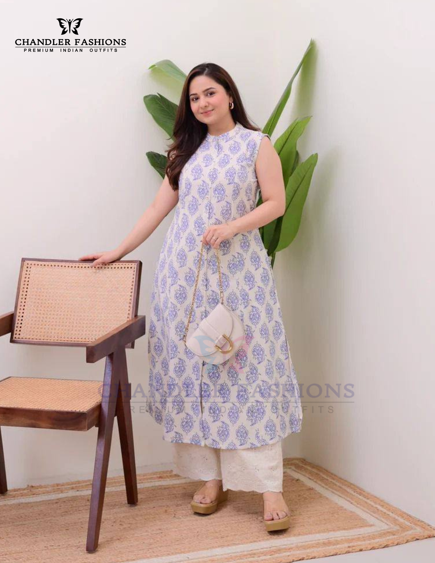 Pink And Blue Color Cotton With Digital Printed Work Palazzo Suits In Near Me