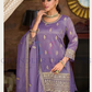 Attractive Lavender Color Shimmer Silk With Embroidery Work Palazzo Suits Near Me