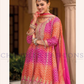 Pretty Orange And Pink Color Chinon With Embroidery Work Palazzo Suits Near Me