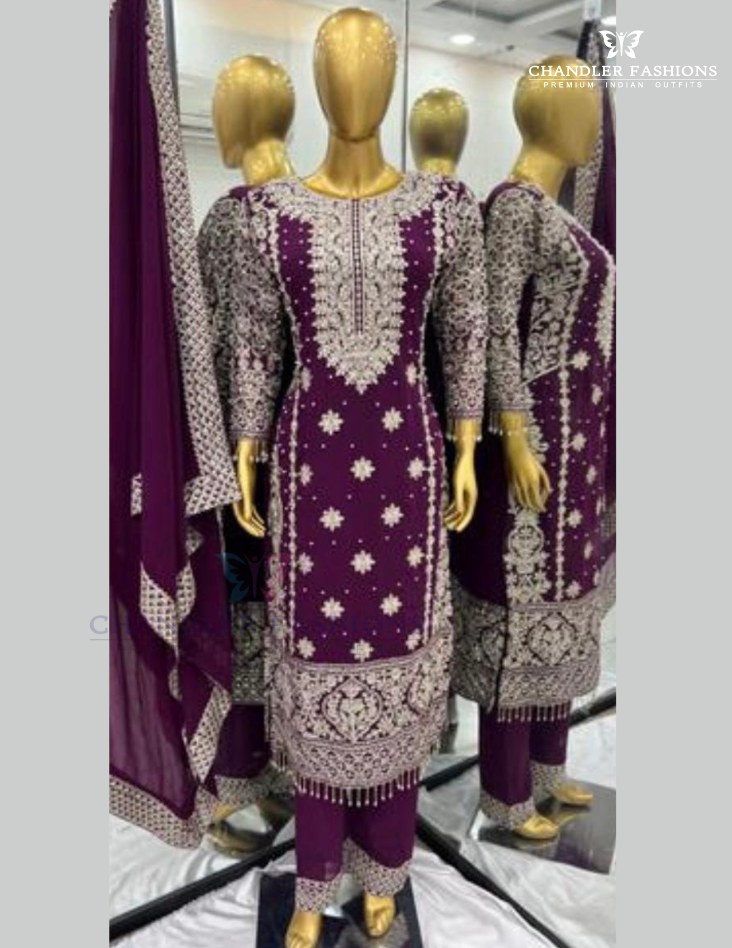 Purple Color Georgette Embroidery And Sequins Work Kurti Suits Near Me