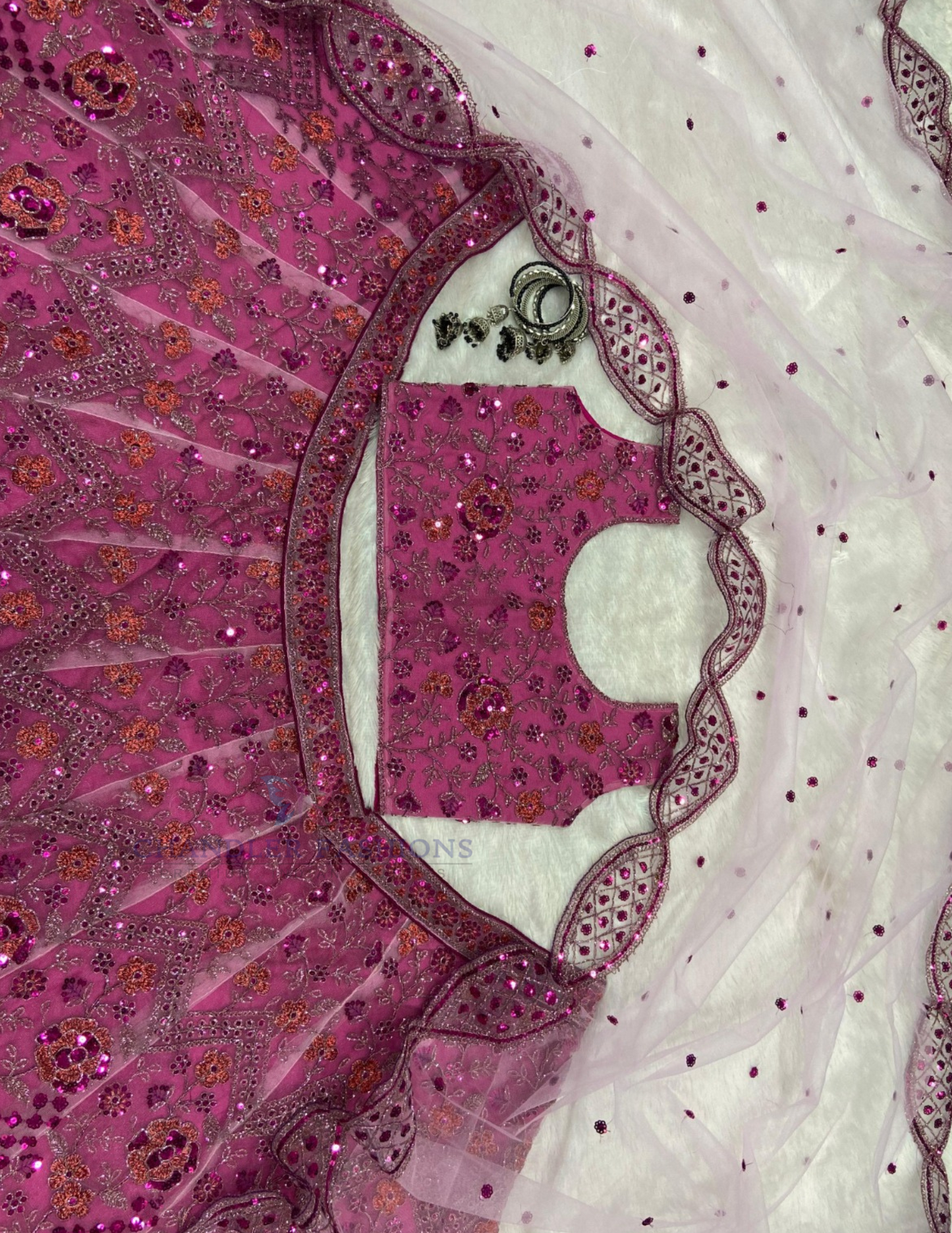 Pink Color Embroidery And  Sequins Work Lehenga In Surprise