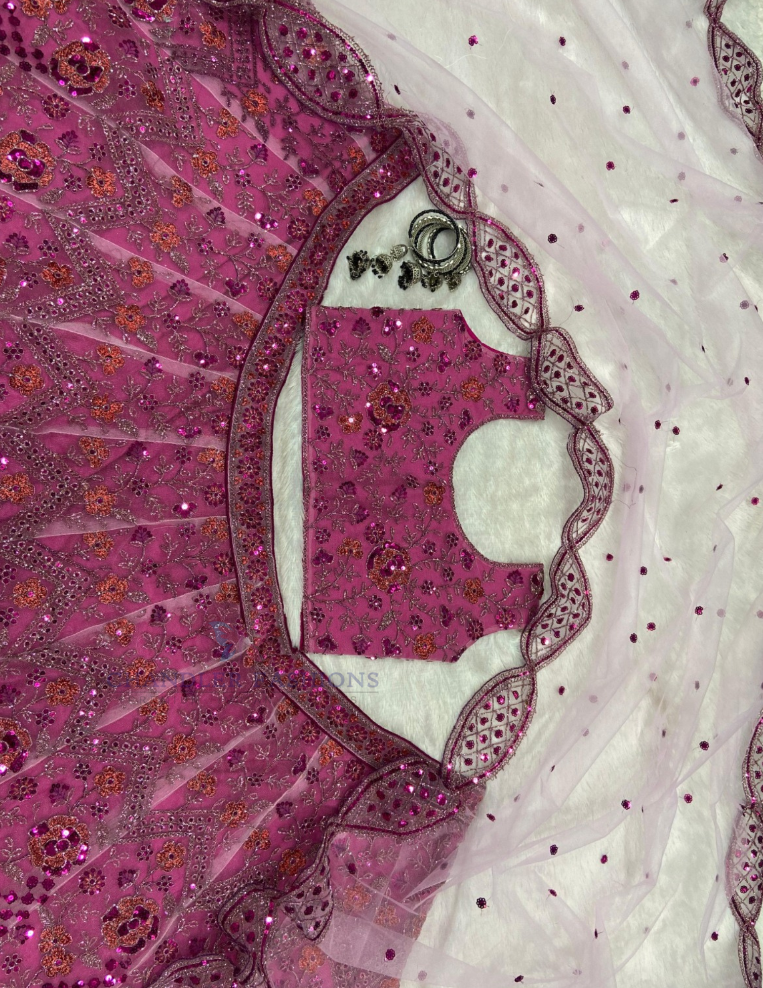 Pink Color Embroidery And  Sequins Work Lehenga In Surprise