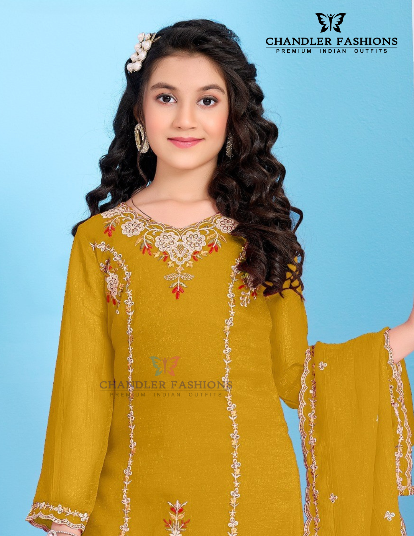 Mustard Yellow Color Georgette With Embroidery And Sequins Work Palazzo Suits Near Me