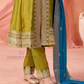 Green Color Silk Sequins Work Kurti Sets In USA