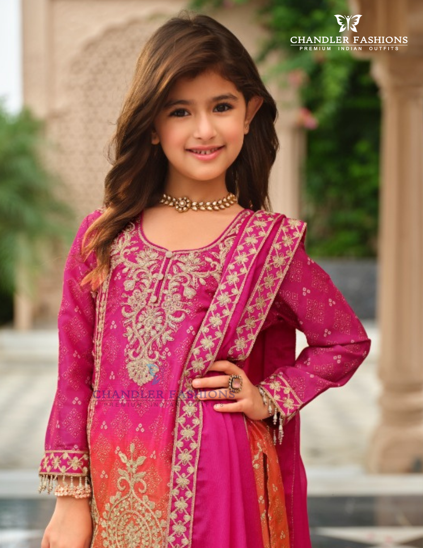 Pink Color Chinon With Embroidery Work Palazzo Suits In USA