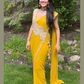 Stunning Yellow Color Heavy Rangoli With Embroidery Work Ready To Wear Saree For Women