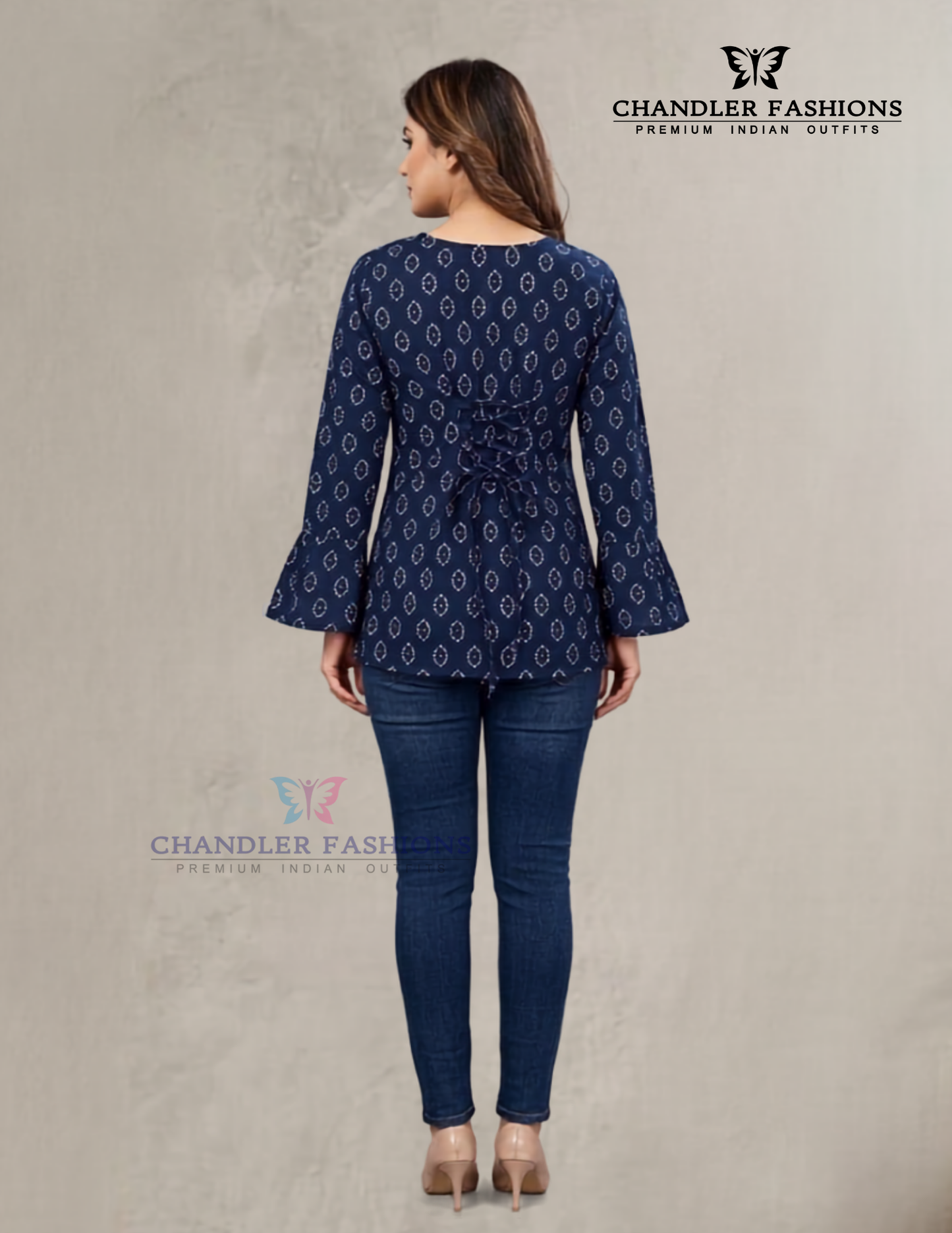 Blue Color Cotton Short Kurti For Women Near Me