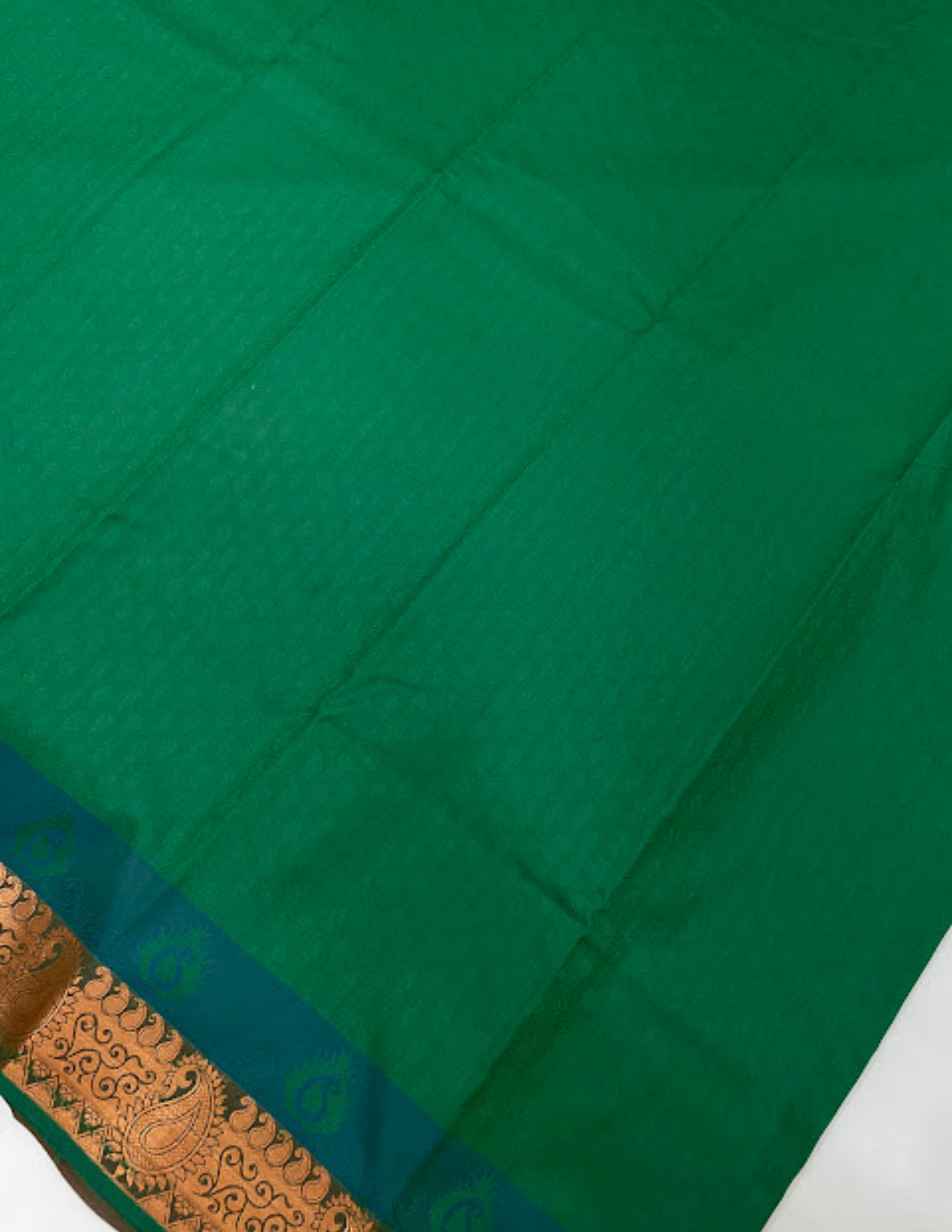 Green Color Pure Kanchi Silk Zari Border Work Saree In Indian Ethnic Wear
