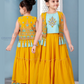 Attractive Yellow Colored Embroidery Work Choli Set For Girls
