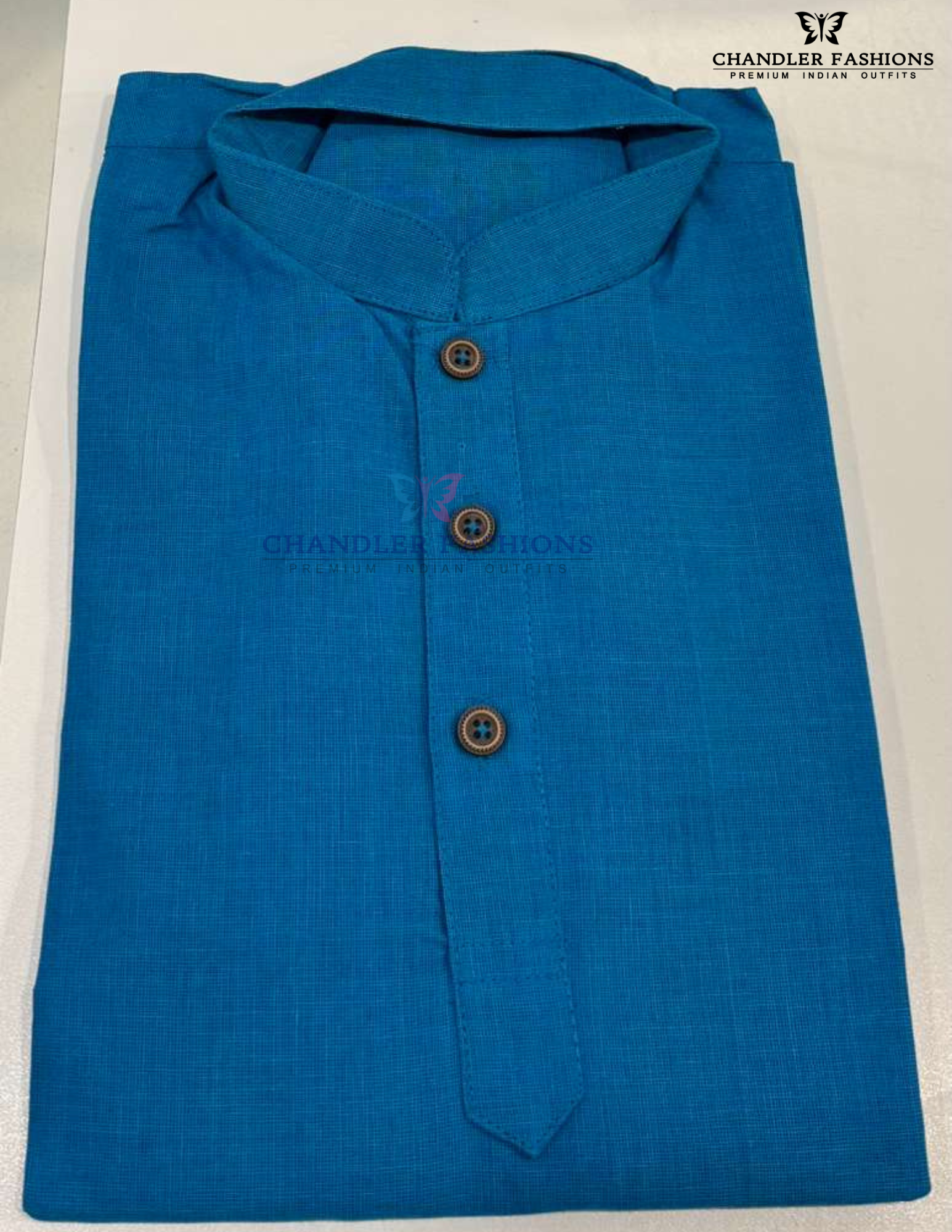 Beautiful Blue Color Cotton Kurta Set For Kids