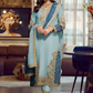 Amazing Blue Color Designer Faux Georgette Salwar Suits For Women