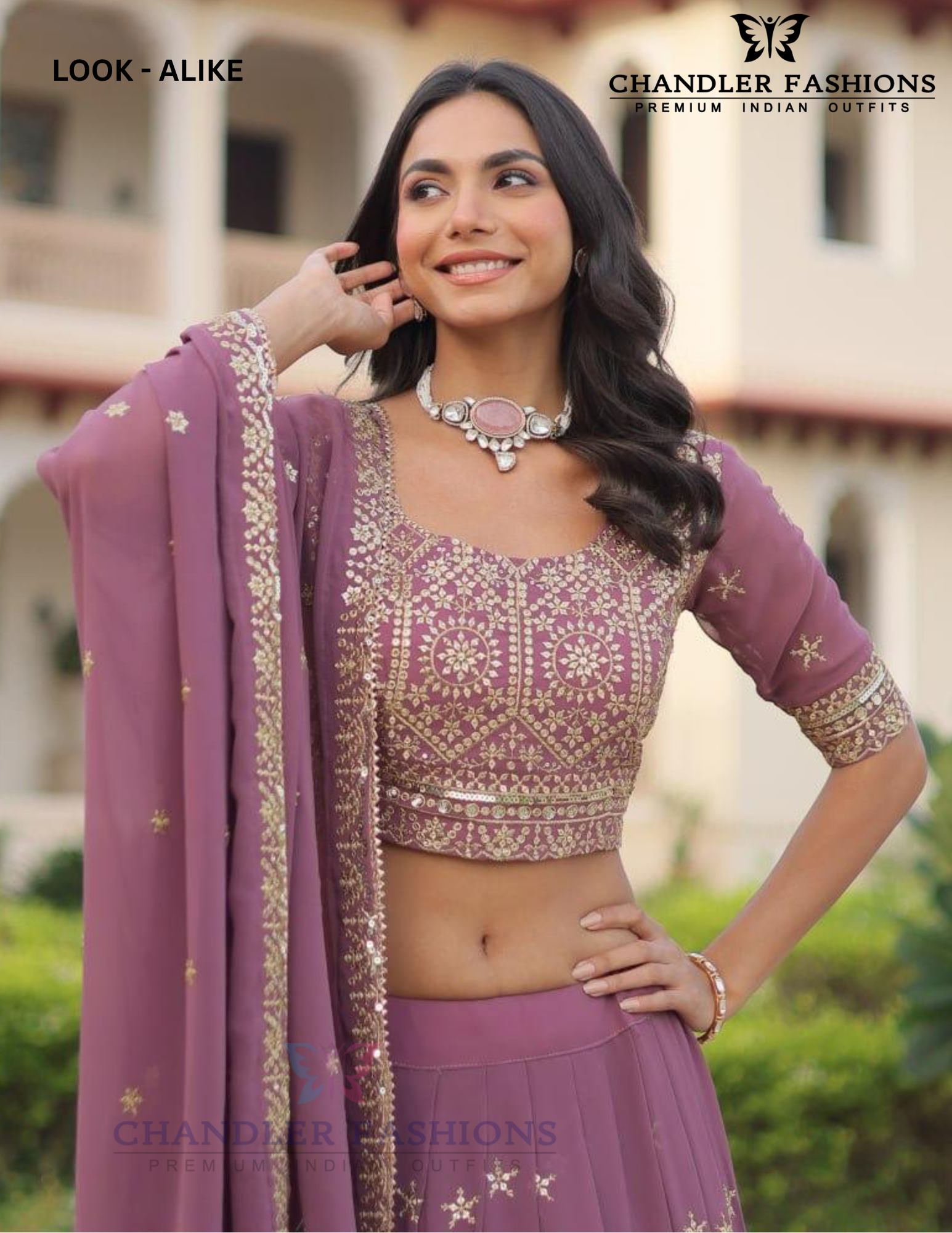 Purple Georgette Lehenga In Mesa
