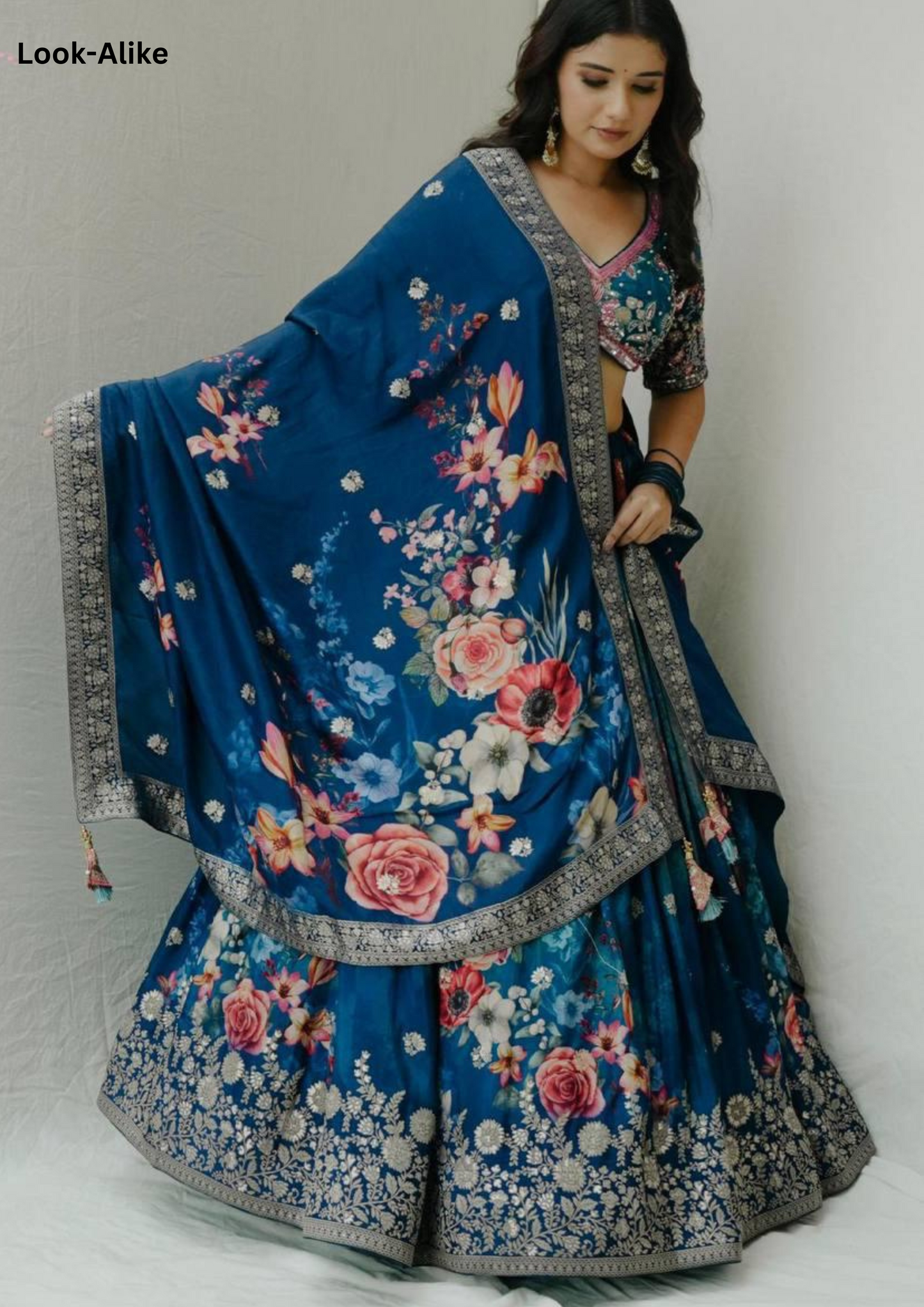 Charming Blue Color Georgette With Sequins Work Lehenga Choli For Women