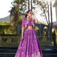 Wounderful Purple Color Tussar Silk With Floral Print Lehenga Choli  For Women