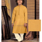 Wonderful Yellow Color Poly Cotton Kurta Pajama Set For Kids