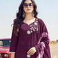 Wine Color Cotton With Embroidery Work Salwar Suits Near Me