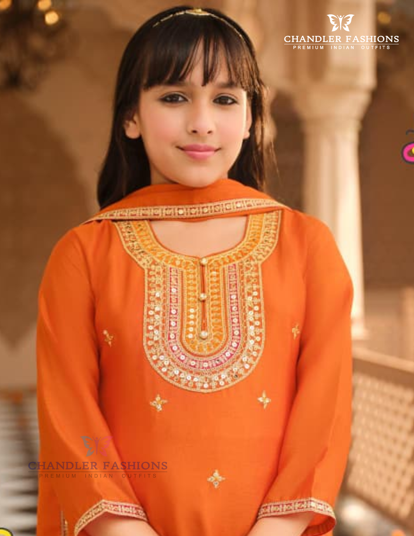 Chinon With Embroidery Work Kurtis Suits For Girls In Mesa