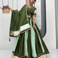 Green Colored Ribbon Work Chaniya   Choli Sets In USA