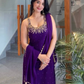Charming Purple Color Georgette Embroidery And Sequins Work Palazzo Suits