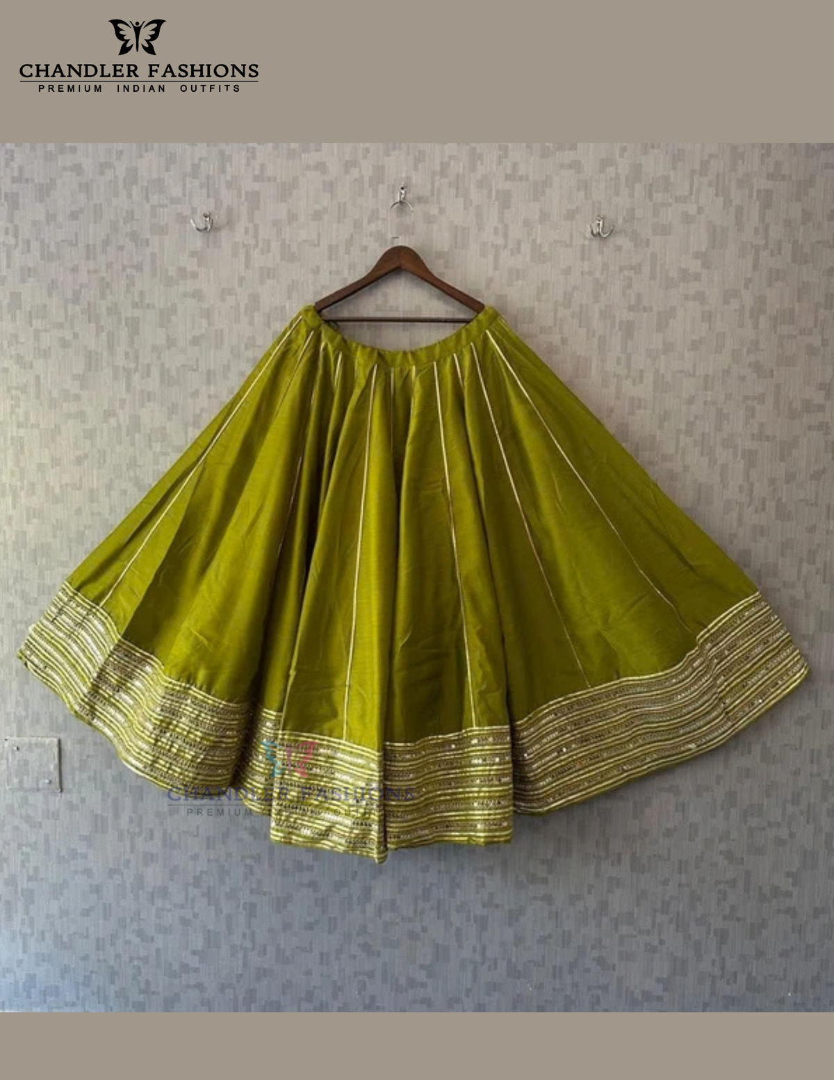Wonderful Green Color Rayon With Sequins Work Skirts For Women