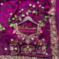 Purple Color Satin With Embroidery And Sequins Work Saree In USA