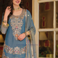   Embroidery Work Palazzo Suits And Dupatta In USA