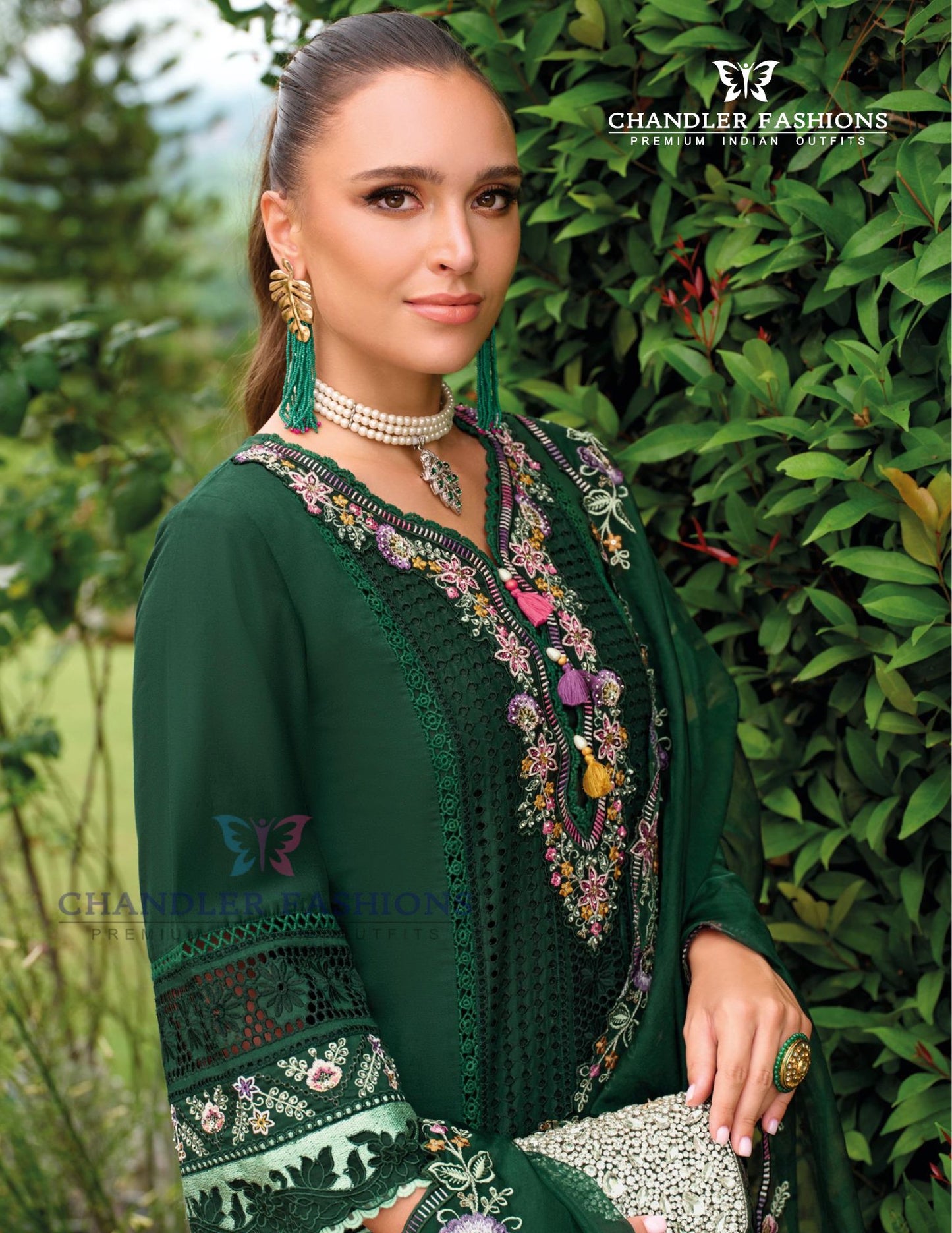 Attractive Green Color Organza With Embroidery Work Salwar Suits For Women In USA