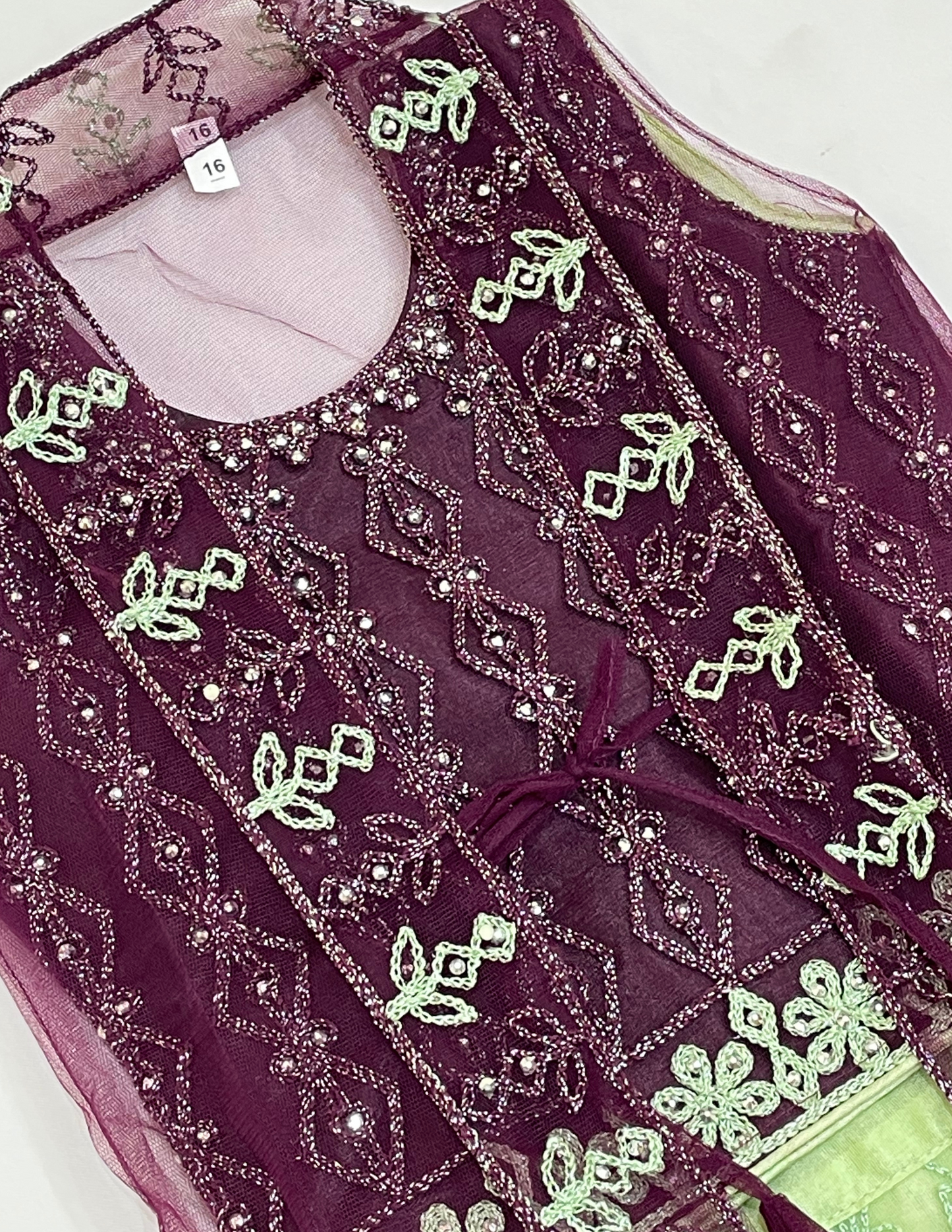 Light Green Girls Choli Sets With Embroidery And Sequins Work In Surprise
