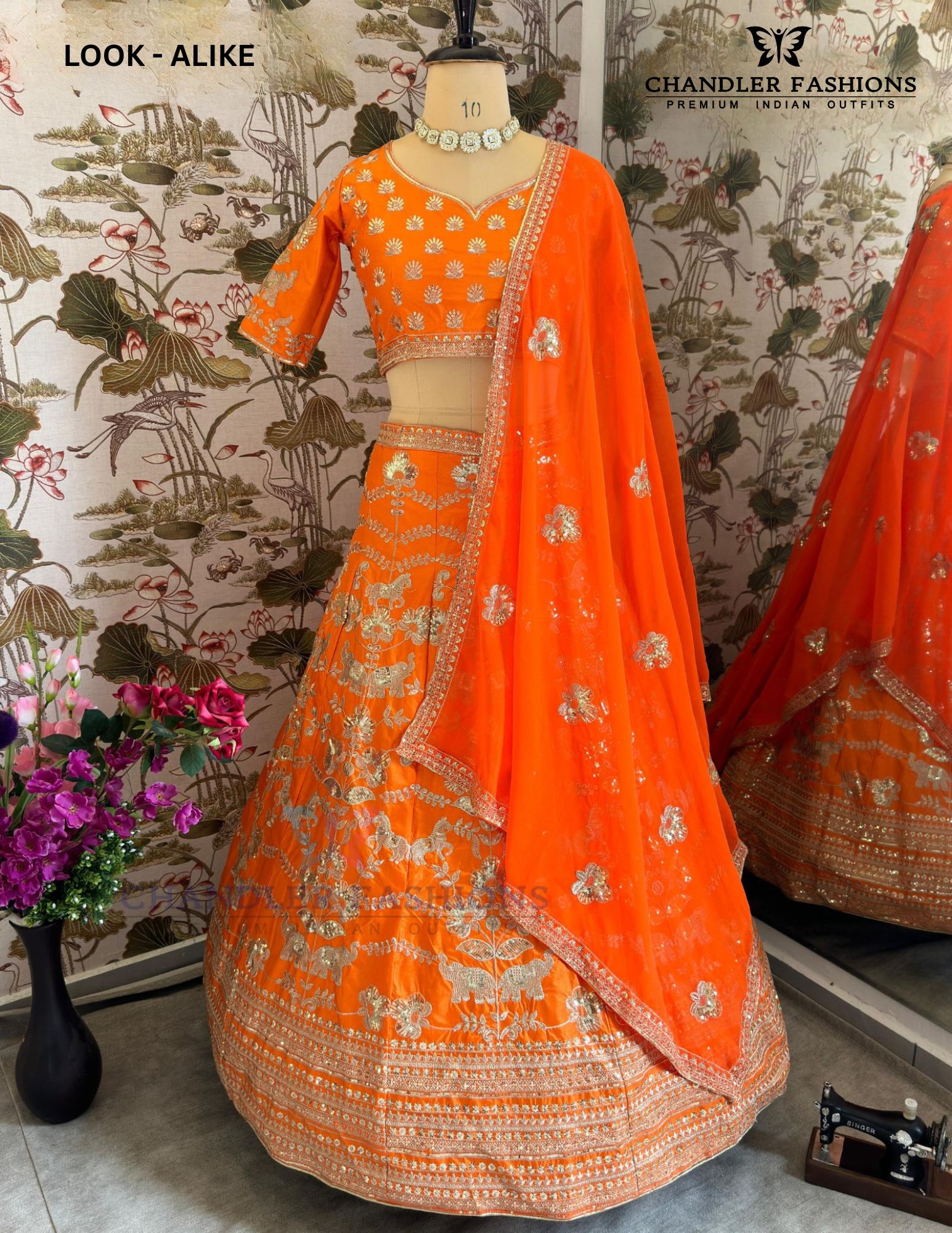 Sequins And Zari Embroidery Work Lehenga In Suncity