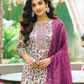 Purple Color Rayon Fancy Embroidery Work Salwar Suits Near Me