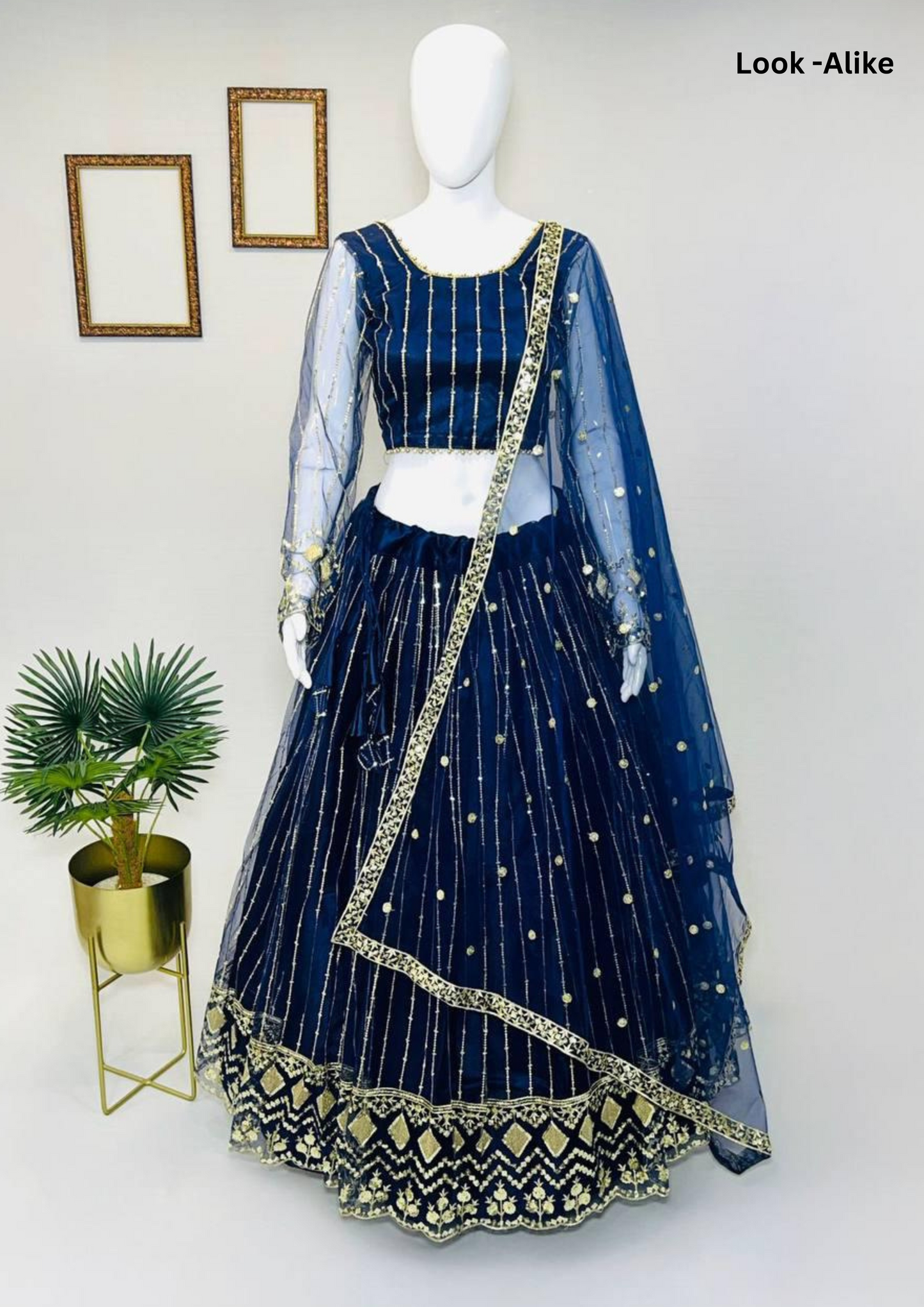 Elegant Blue Color Heavy Soft Net Embroidered Lehenga Choli For Women