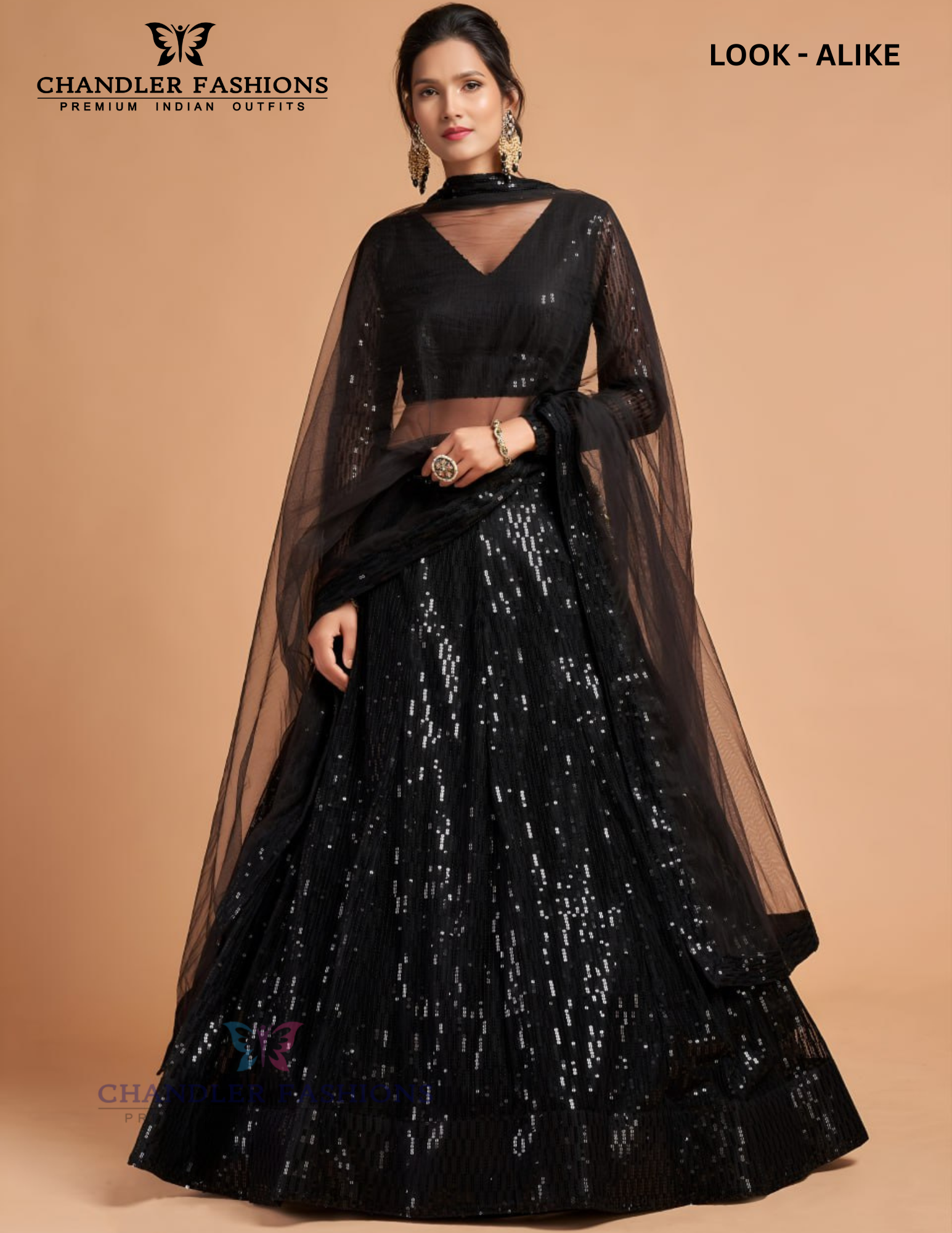 Stunning Black Color Net With Thread And Sequins Work Lehenga Choli For Women