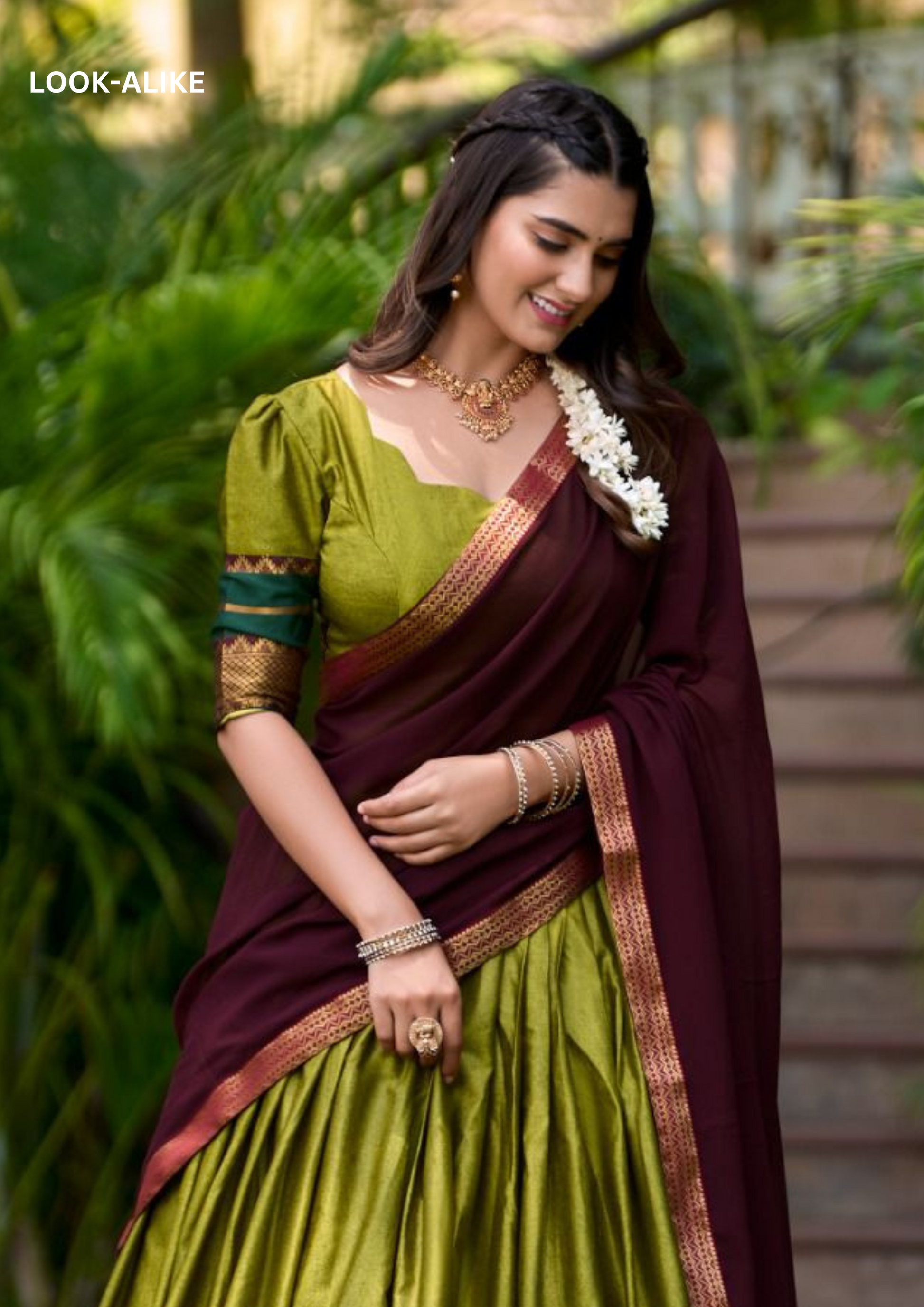 Olive Green Color Lehenga Choli With Dupatta Near Me