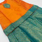 Orange And Green Colored Silk Langa Sets 