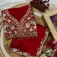 Gorgeous Red Color Soft Rangoli Silk With Sequins And Embroidery Work Saree For Women