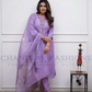 Goergeous Lavender Color Reyon Slub Cotton With Embroidery Work Salwar Suits For Women