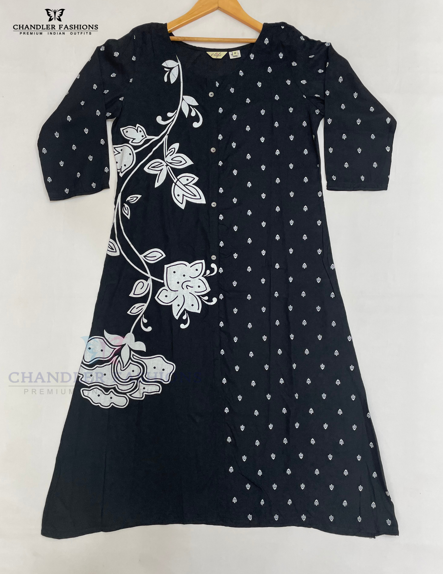 Black Color Cotton Printed Kurti In Chandler