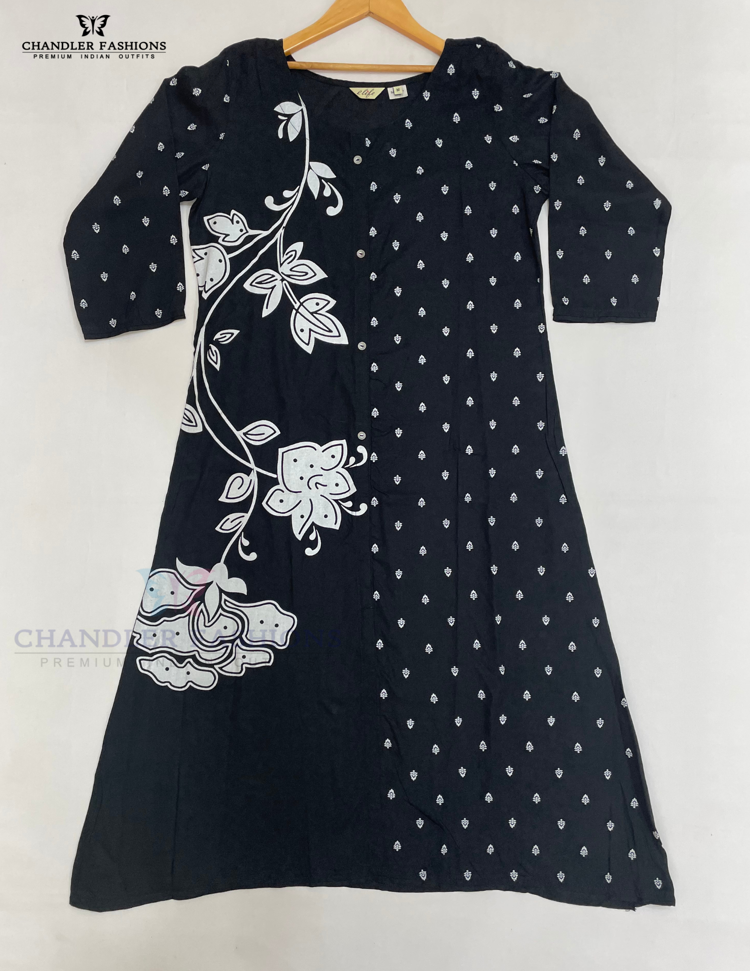 Black Color Cotton Printed Kurti In Chandler