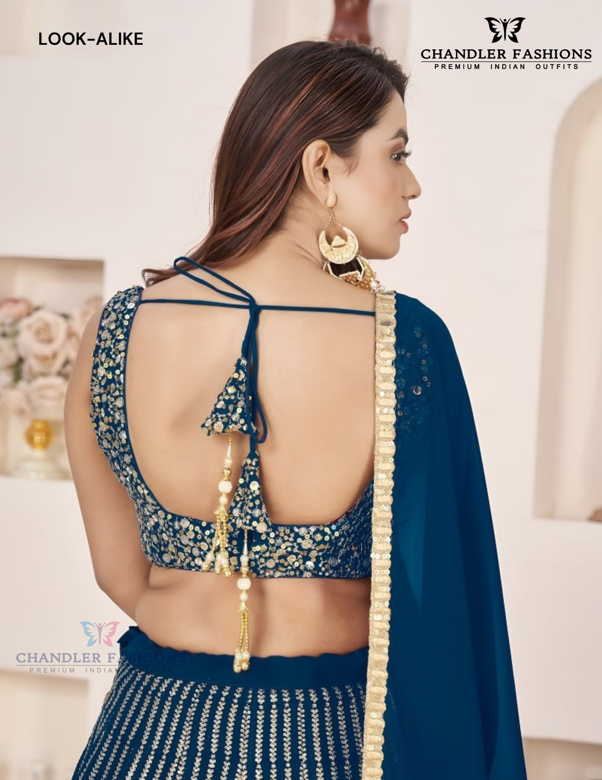 Appealing Blue Color Georgette Lehenga Choli In Gilbert